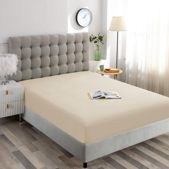 Fitted Sheets, 500-TC Egyptian Cotton, King (76" x 80") Size Fitted Sheet, 1-PC Fitted Sheet Only, King Size Size Fits 23-30" Deep Pocket Sheets, Ivory