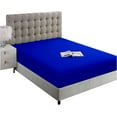 thumbnail image 1 of Fitted Sheets, 500-TC Egyptian Cotton, King (76" x 80") Size Fitted Sheet, 1-PC Fitted Sheet Only, King Size Size Fits 9-12" Deep Pocket Sheets, Royal Blue, 1 of 4