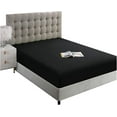 thumbnail image 1 of Fitted Sheets, 500-TC Egyptian Cotton, Short King (72" x 80") Size Fitted Sheet, 1-PC Fitted Sheet Only, Short King Size Size Fits 13-15" Deep Pocket Sheets, Black, 1 of 4