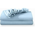 thumbnail image 1 of Fitted Sheets, 500-TC Egyptian Cotton, Super Queen (66" x 80") Size Fitted Sheet, 1-PC Fitted Sheet Only, Super Queen Size Size Fits 23-30" Deep Pocket Sheets, Light Blue, 1 of 4