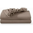 thumbnail image 1 of Fitted Sheets, 500-TC Egyptian Cotton, Twin (39" x 75") Size Fitted Sheet, 1-PC Fitted Sheet Only, Twin Size Size Fits 16-18" Deep Pocket Sheets, Taupe, 1 of 4