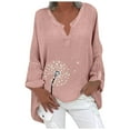 thumbnail image 1 of Fitted Summer Tops for Outdoor Activities, 100 Percent Cotton Women Spring ​Cotton Boho Short Sleeve Shirts Button Down Blusas Casuales De Mujer Bonitas Blouses Up Shirt Pink 3Xl, 1 of 5