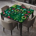 thumbnail image 1 of Fitted Table Cover Elastic Edged Polyester Waterproof Table Cloths, Whimsical Retro Christmas Seamless Pattern, Fitted Square Tablecloth Table Cloths for Banquet, Fits for 36"x36" Table, 1 of 4