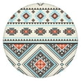 thumbnail image 1 of Fitted Table Cover with Elastic Hem, Beautiful Bohemian Floral Pattern for 52-56 Inches, Machine Washable, 1 of 7