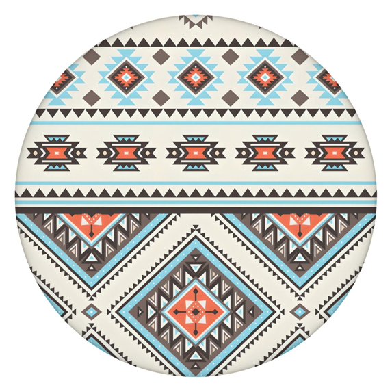 Fitted Table Cover with Elastic Hem, Beautiful Bohemian Floral Pattern for 52-56 Inches, Machine Washable