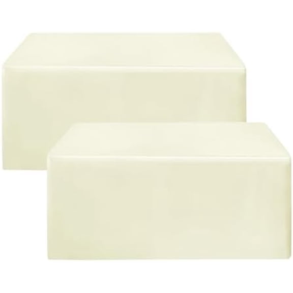 Fitted Table Covers for 6 Foot Tables - 72 x 30 Inch - 2 Pack Rectangle Beige Table Clothes Polyester Fabric Table Cover for Folding Table, Parties, Holiday Dinner, Wedding, Trade Show