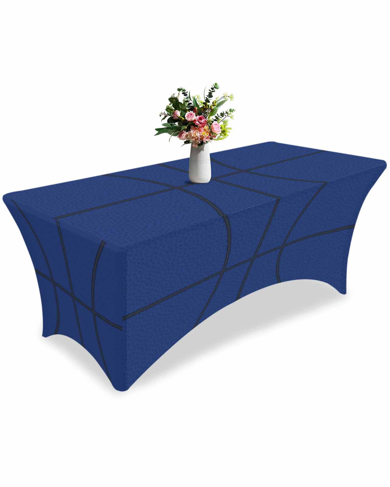 Fitted Tablecloth 6ft Blue Basketball Court Rectangular Tablecloths ...