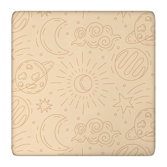 Fitted Tablecloth Celestial Elements Gothic Astral Star Map Cosmic Style, Waterproof Vinyl Tablecloth Backed for Daily Use