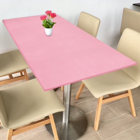 Fitted Tablecloth Fit 5ft Rectangle Table, Polyester Washable Spandex Stretch Table Cover with Elastic Edge for Picnic Camping Patio Outdoor (60"x30", Dark Pink)