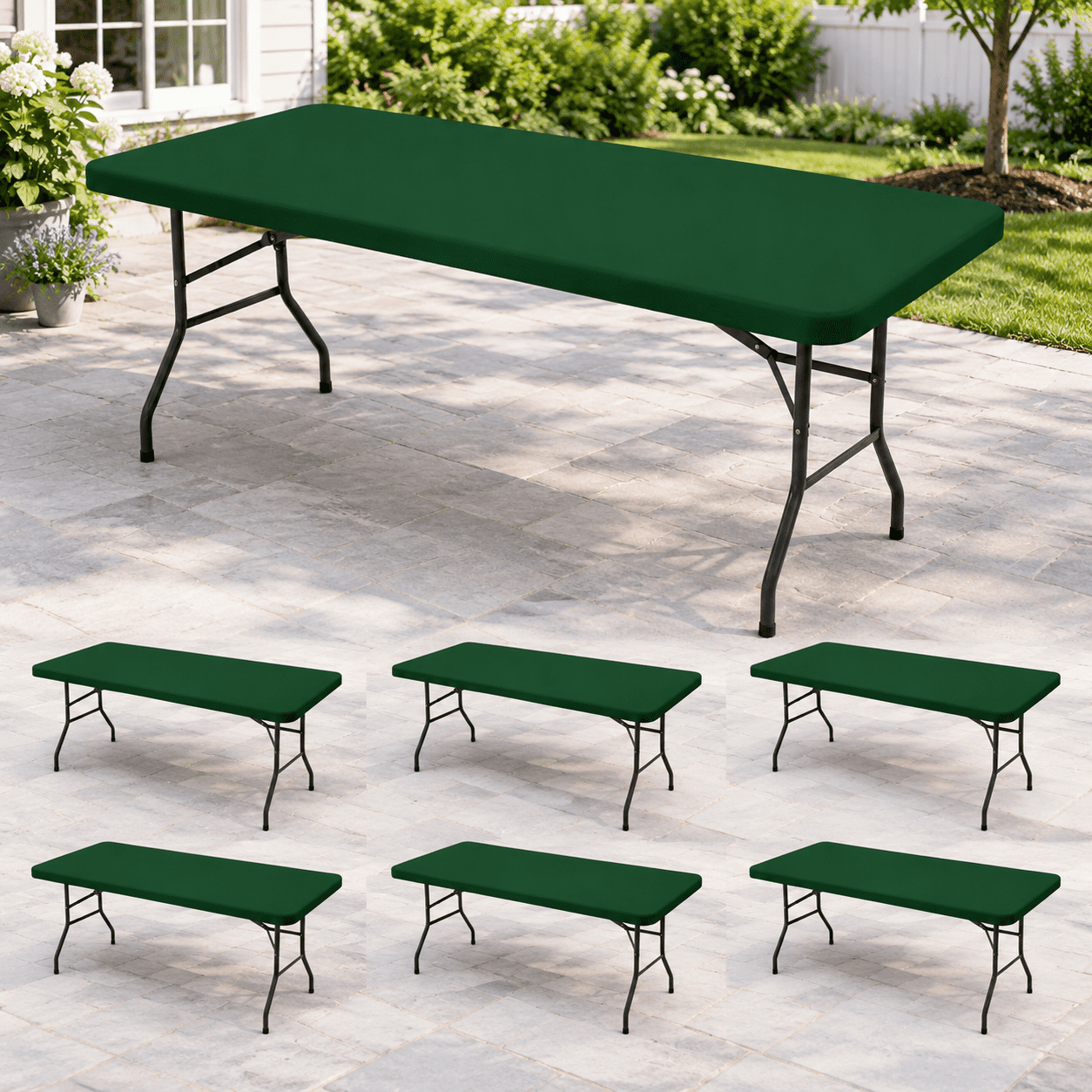 Fitted Tablecloth For 6 Foot Rectangle Tables-elastic Picnic Table ...