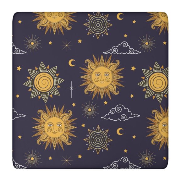 Fitted Tablecloth Gothic Ethereal Star Astronomical Celestial Pattern, Waterproof Vinyl Tablecloth Backed for Kitchen and Holiday Use