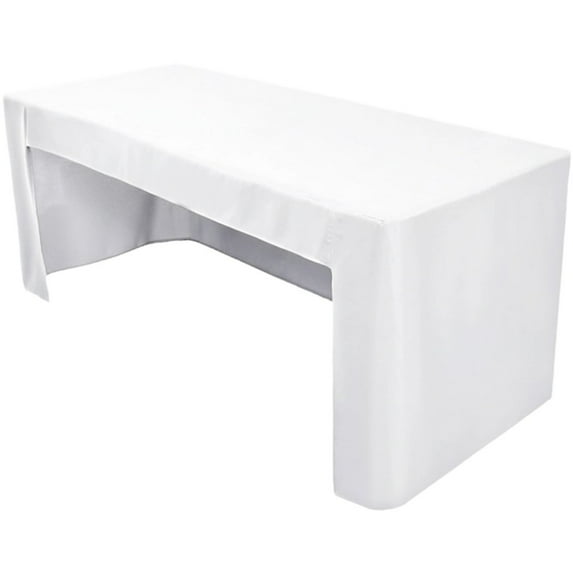 Fitted Tablecloth, Open Back Fitted Table Cloths for 6 Foot Rectangle Tables, Washable Polyester Fabric Table Cover for Party,Wedding, Banquet, Craft Show and Trade Show
