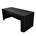 thumbnail image 1 of Fitted Tablecloth Polyester Open Back Table Cover Washable Table Cloth for Meeting Party Wedding Banquet Birthday Decor, 1 of 8