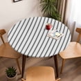 thumbnail image 1 of Fitted Tablecloth for Round Table,Grey White Stripes Modern Minimalism Table Cover with Elastic Edge Waterproof Table Cloth,Geometric Striped Art Circle Table Covers for Kitchen Indoor Outdoor Picnic, 1 of 9