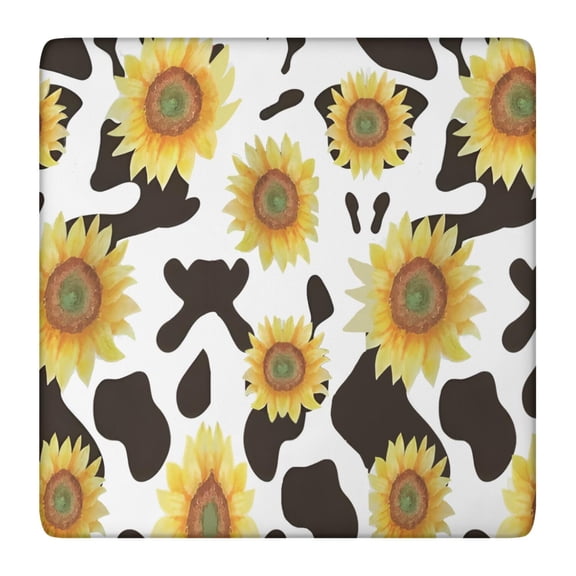 Fitted Tablecloth Square Bloom and Blossom Botanical Artwork, Waterproof Scratch Resistant Table Cover for Garden Patio Dining