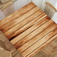 thumbnail image 1 of Fitted Tablecloth for Square Table Aged Wooden Planks Texture Vertically Striped Table Cloth Washable Table Cover for Dining Wedding Party Picnic, Fitted for 36"x36" Table Deaign2679, 1 of 5
