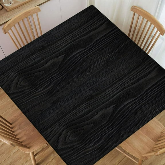 Fitted Tablecloth for Square Table Wooden Texture Background Table Cloth with Elastic Edge Washable Table Cover for Dining Wedding Party Picnic, Fitted for 36"x36" Table Deaign2789