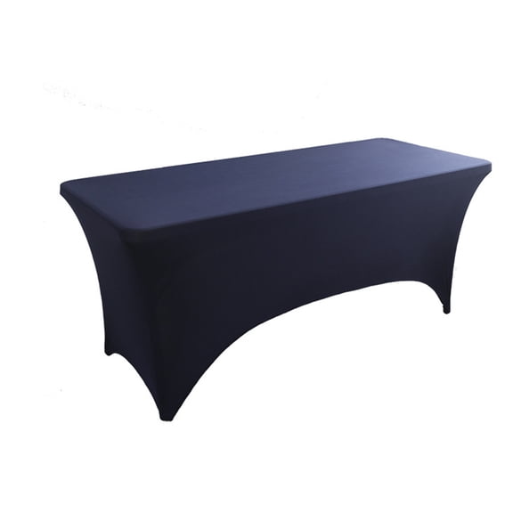 Fitted Tablecloth Table Clothes for 6ft Rectangle Table - Elastic Spandex Massage Bed Table Cover, Stretch Table Covers for Party, Wedding, Birthday, Banquet, 183*75*75cm/0.5kg - Dark Blue
