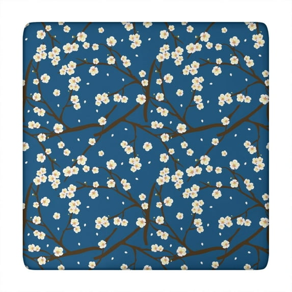 Fitted Tablecloth Vintage Artistic Floral Pattern, Waterproof Backed Table Cover for Spring Picnic, Rustic Setting