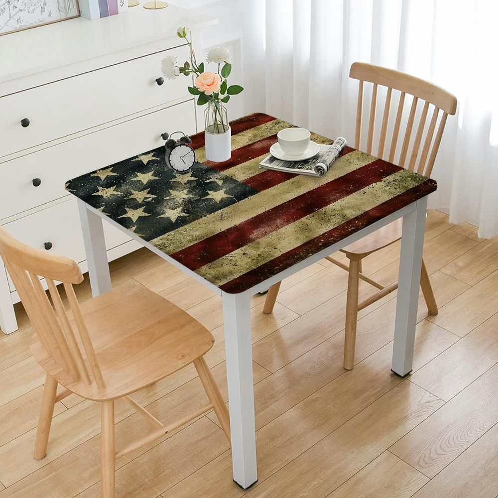 Fitted Tablecloth for Square Table United States of America Flag Table