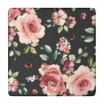 thumbnail image 1 of Fitted Tablecloth with Floral Pattern, Elastic Hem and Water-Resistant Polyester Fabric, 34x34 Inch Square, 1 of 6