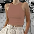 thumbnail image 1 of Fitted Tank Tops for Woman's Cropped Tank Tops Ribbed Sleeveless Crew Neck Blouses Summer Casual Basic Tops Tank Tops, 1 of 4