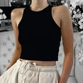 thumbnail image 1 of Fitted Tank Tops for Woman's Cropped Tank Tops Ribbed Sleeveless Crew Neck Blouses Summer Casual Basic Tops Tank Tops, 1 of 4