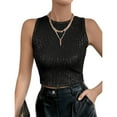 thumbnail image 1 of Fitted Tank Tops for Woman's Sparkly Sequin Crop Tank Top Sleveless Going Out Tops Tank Tops Black, 1 of 9