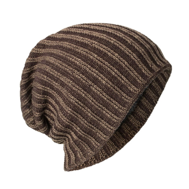 Fitted Work Hats for Men Stripe Hat Winter Plus Velvet Hat Outdoor Cycling  Warmth Unsix Hood Ski Hat Men Running Hat