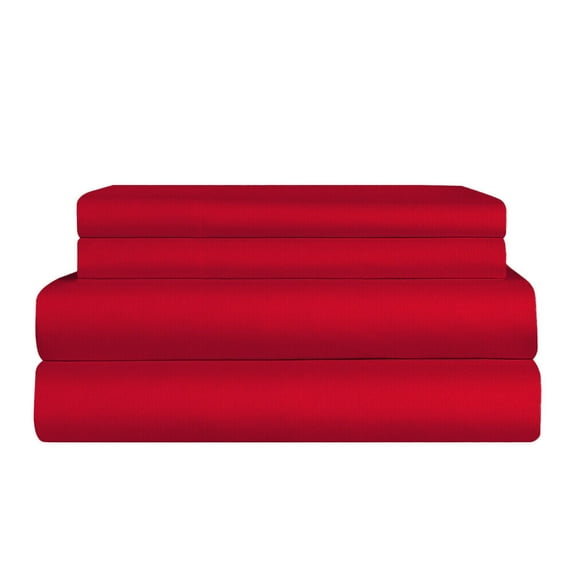 Fitted and Flat Sheets Single 1 PC Solid Color Deep Pocket Stain Resistant 2500