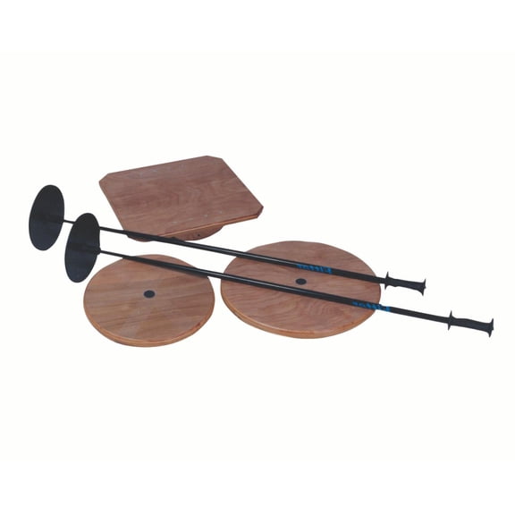 Fitter 20" Adjustable Circular Boards with Beveled Bottom, Brown