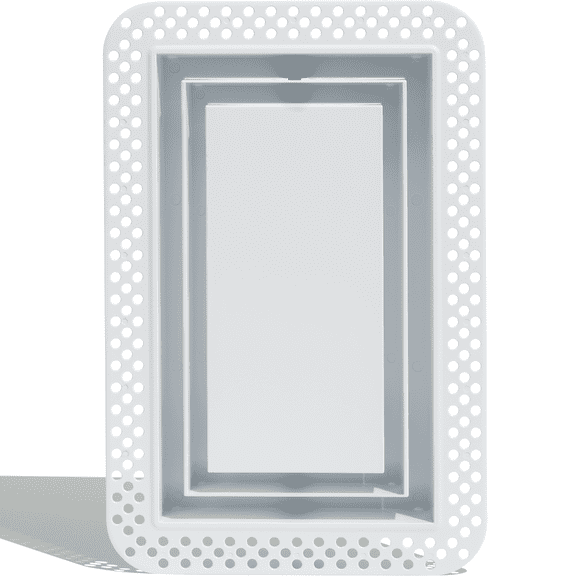 Fittes Flush Wall Vent [Lite+], Minimalist ABS Plastic HVAC Air Return Register Cover, Customizable Modern Increased Airflow Solution for Home or Ceiling, Pro Install – 6"x10" – Cotton White – 1 Pack