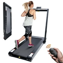 Fitti Folding Treadmill Running Machine Dual Display Screen for Home and Office Fitness Workout, 110 Lbs. Capacity
