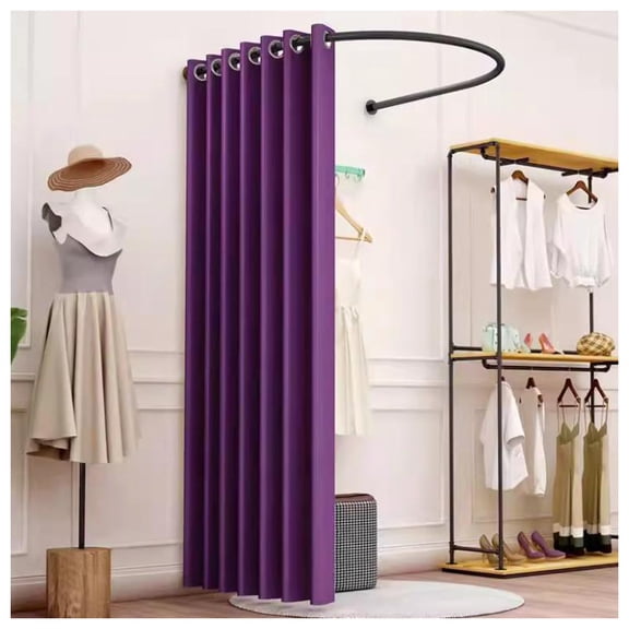 Fitting Room Freestanding Corner Portable Fitting Room, Wall-mounted U-shaped for Boutique/Clothing Store/Shop
