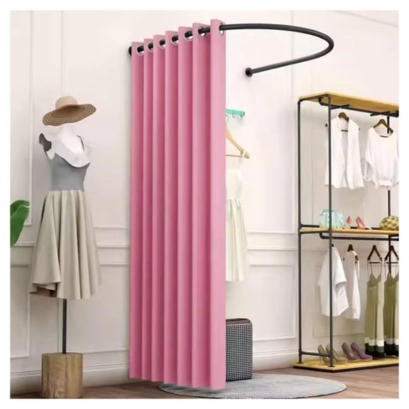 Fitting Room Freestanding Corner Portable Fitting Room, Wall-mounted U-shaped for Boutique/Clothing Store/Shop