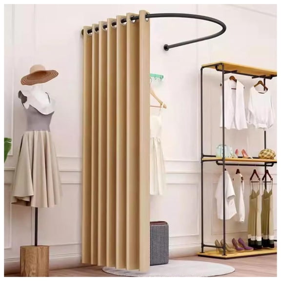 Fitting Room Freestanding Corner Portable Fitting Room, Wall-mounted U-shaped for Boutique/Clothing Store/Shop