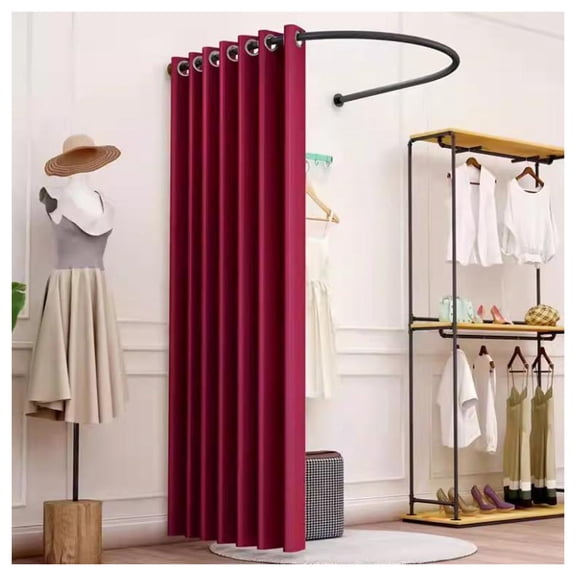 Fitting Room Freestanding Corner Portable Fitting Room, Wall-mounted U-shaped for Boutique/Clothing Store/Shop