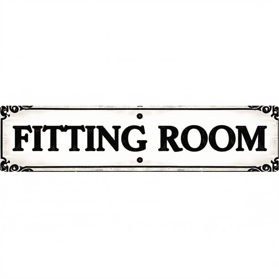 Fitting Room Metal Sign 16*4 Inches "FITTING ROOM" Retail Clothing Store Decor