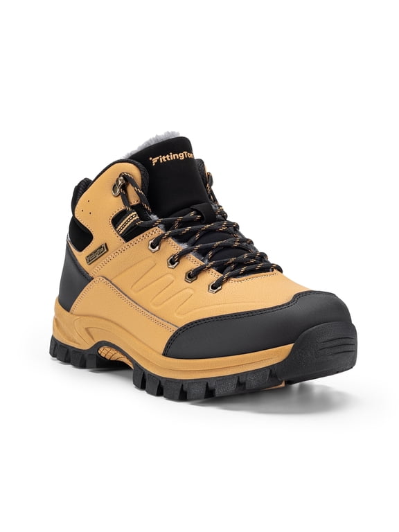 Wide Mens Winter Boots Insulated Snow Boots Outdoor Trekking Hiking Mid Calf Boots, Slip Resistance
