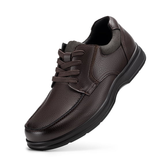 Fittington Men's Casual Business Oxfords Leather Shoes Wide Fit Lightweight Slip-On Dress Shoes for Men 14 Wide