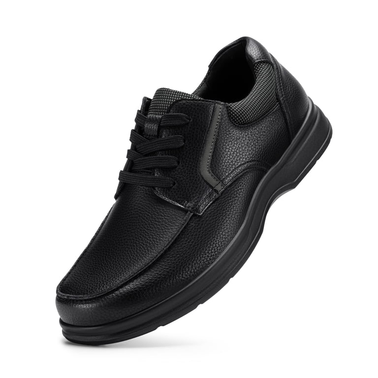 Fittington Men's Casual Business Oxfords Leather Shoes Wide Fit Lightweight Slip-On Dress Shoes for Men 12 Extra Wide