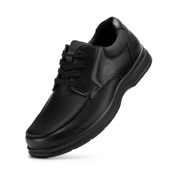 Fittington Men's Casual Business Oxfords Leather Shoes Wide Fit Lightweight Slip-On Dress Shoes for Men 9 Wide
