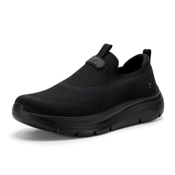 Fittington Men's Extra Wide Slip on Walking Shoes - Hands Free Lightweight Sneakers with Arch Support & Cushioned Sole, Easy on & off
