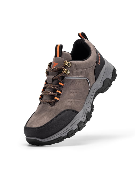 Men's Hiking Shoes Trekking Trails Outdoor Sneakers Walking Shoes with Arch Support, Reflective Safety Feature
