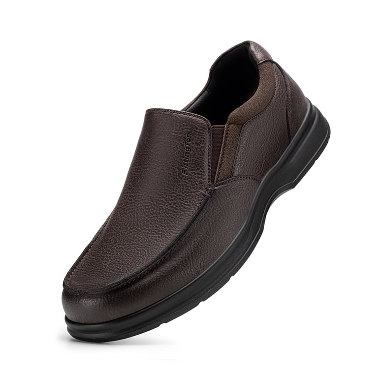 Fittington Men's Slip-On Dress Shoes Wide Toe Box Comfort Shoes Casual Business Loafers with Arch Support for Men