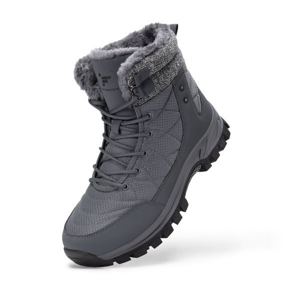 Fittington Men's Wide Warm Lined Winter Boots Lightweight Slip-Resistant Outdoor Snow Boots for Men