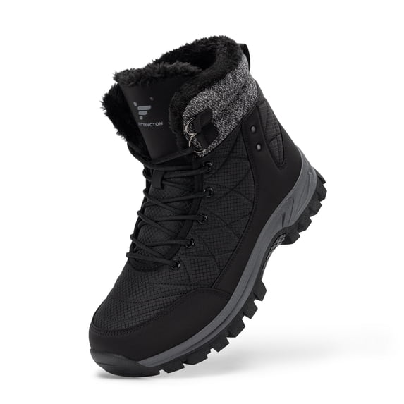 Fittington Men's Wide Warm Lined Winter Boots Lightweight Slip-Resistant Outdoor Snow Boots for Men