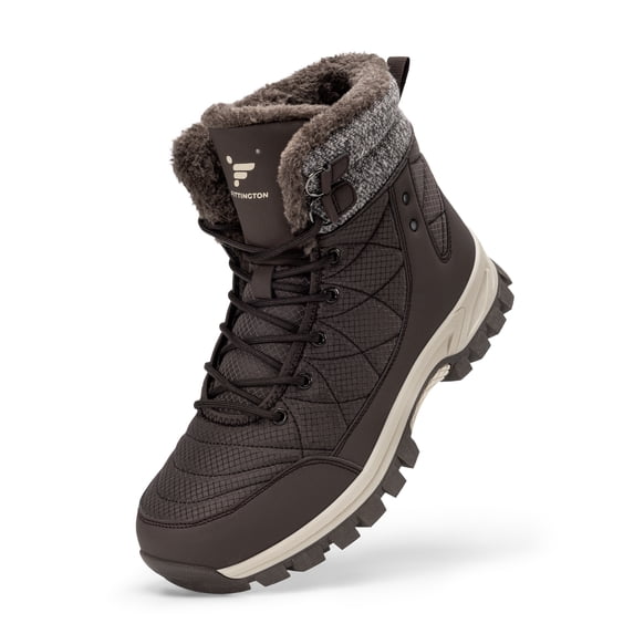Fittington Men's Wide Warm Lined Winter Boots Lightweight Slip-Resistant Outdoor Snow Boots for Men