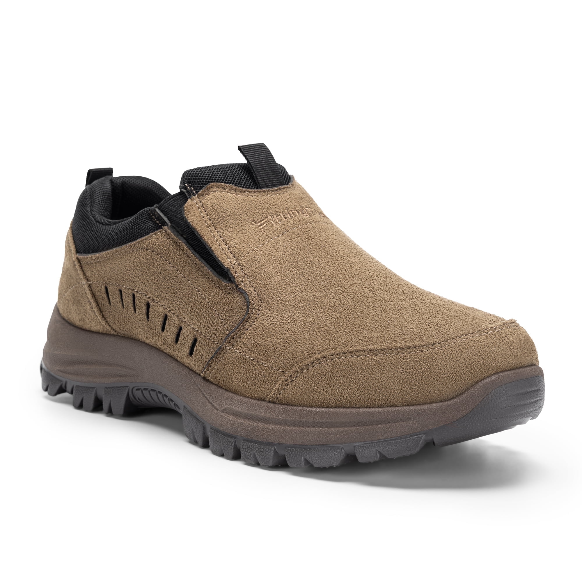 Fittington Mens Slip on Hiking Shoes Casual Outdoor Trainers Loafer, Khaki Color