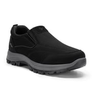 Mens Slip on Hiking Shoes Men's Walking Shoes Outdoor Trekking Loafer, Black